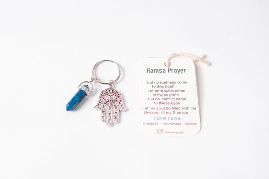 Hamsa & Lapis Lazuli Key chain, Key ring Small gifts