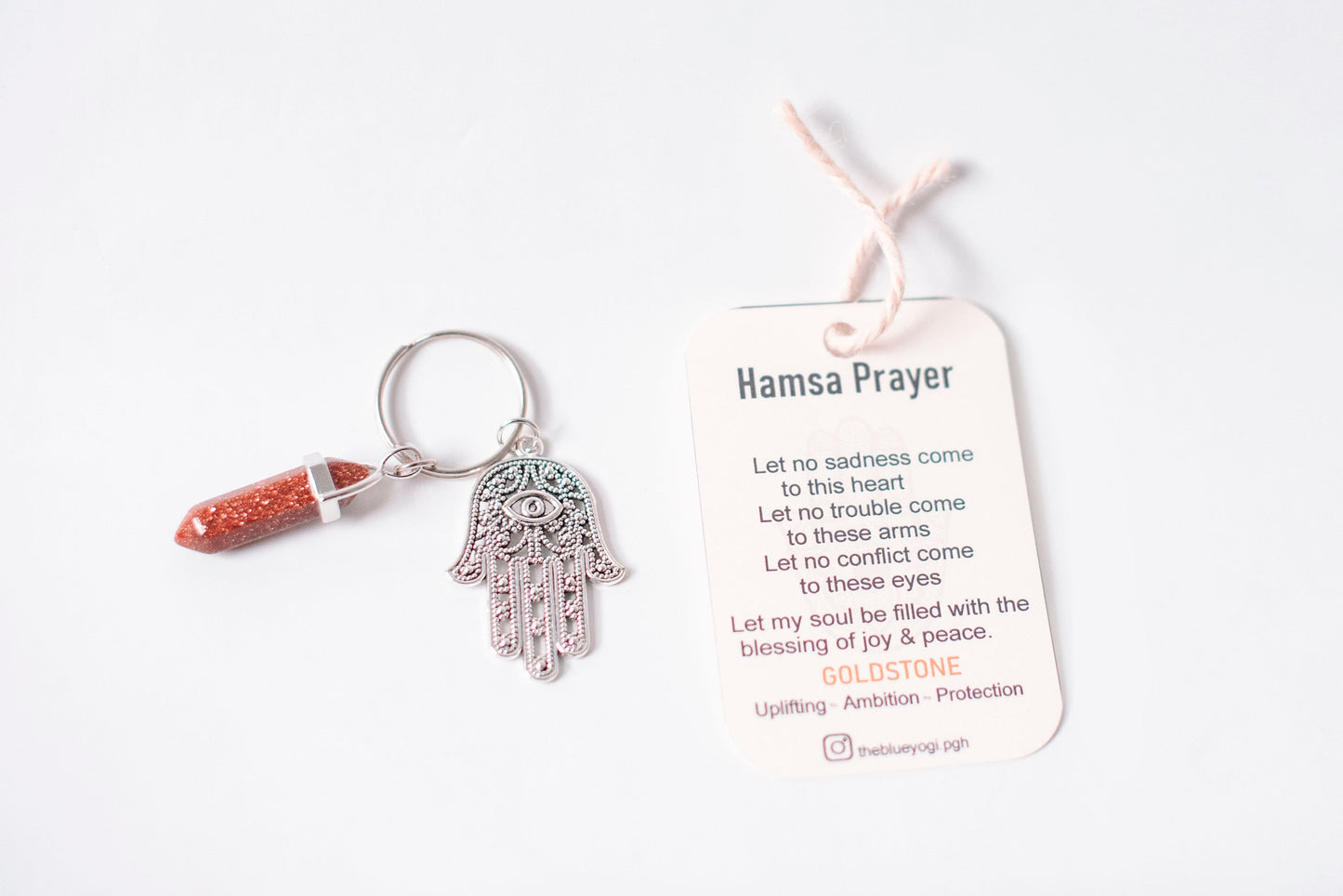 Hamsa & Goldstone Key chain/Key-ring- Small gifts