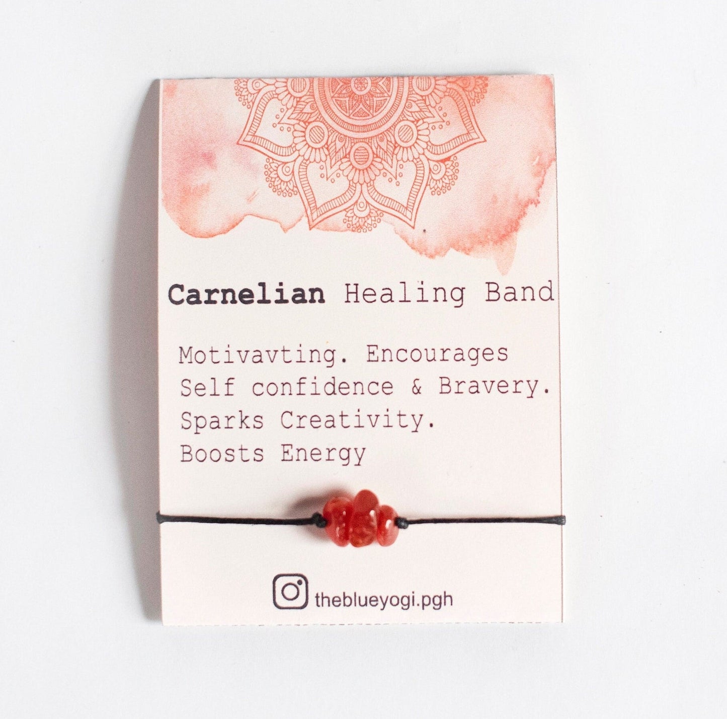 Carnelian Healing Band with an Affirmation