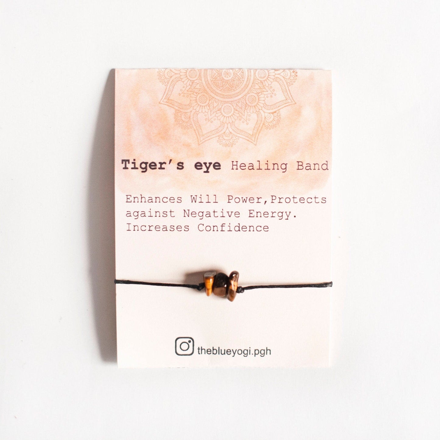 Tiger eye  Gemstone Power Band Casual & Boho  Tie Closure