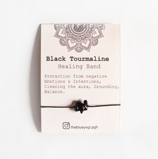 Black Tourmaline Band with an Affirmation
