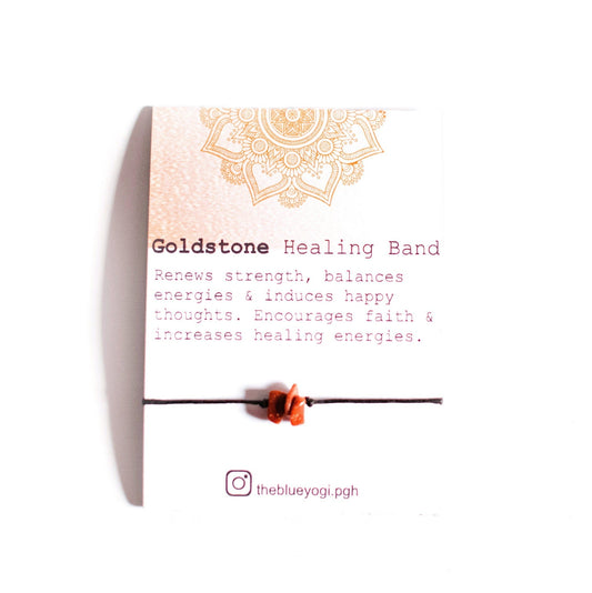 Goldstone Gemstone Power Band with an affirmation - Tie Closure