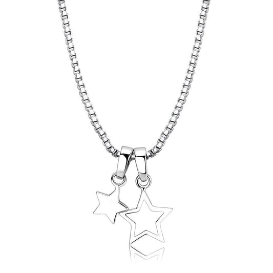 LO4701 - IP rhodium (PVD) Brass Chain Pendant with No Stone