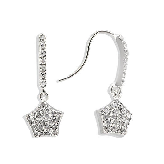 LO895 Rhodium Brass Earrings with AAA Grade CZ in