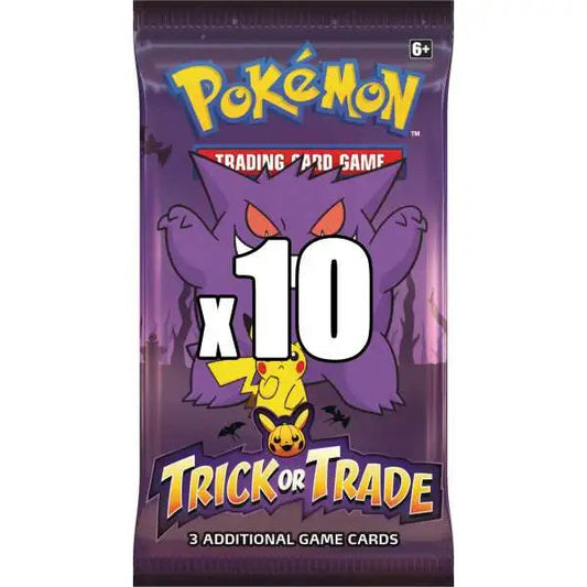 Pokemon 2022 Halloween Trick or Trade LOT of 10 BOOster Packs [3 Cards