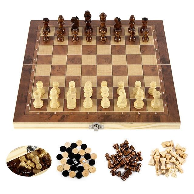 Foldable Wooden Chess Set