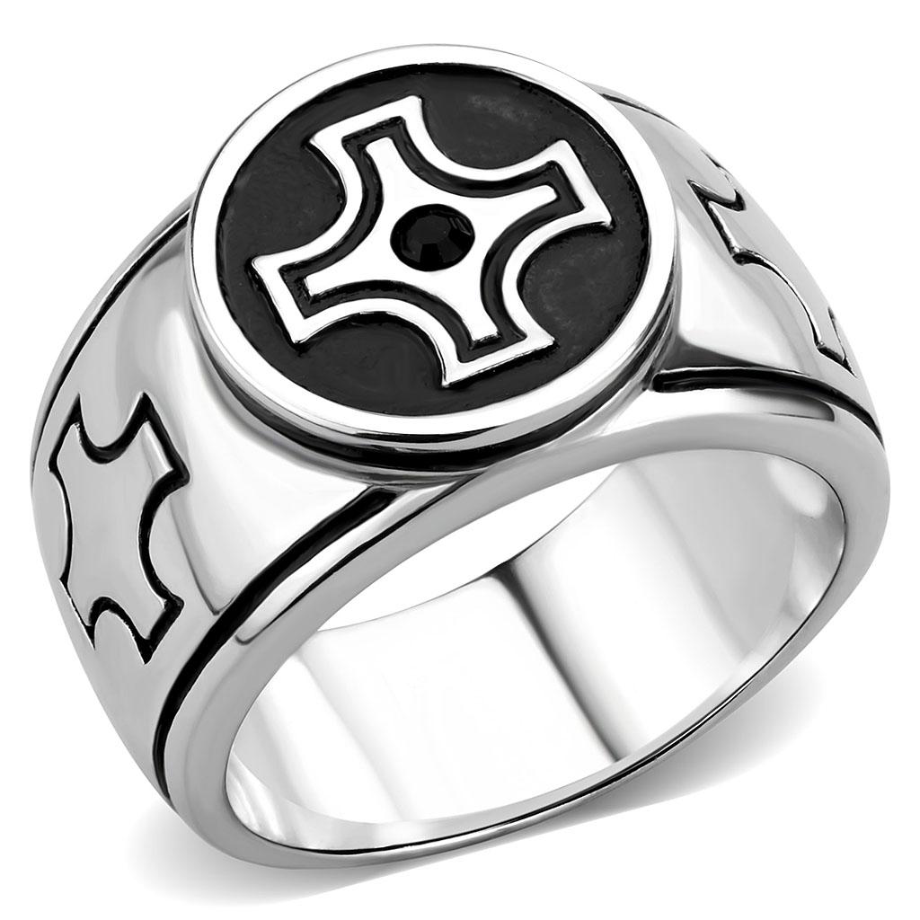 TK3617 - High polished (no plating) Stainless Steel Ring with Top