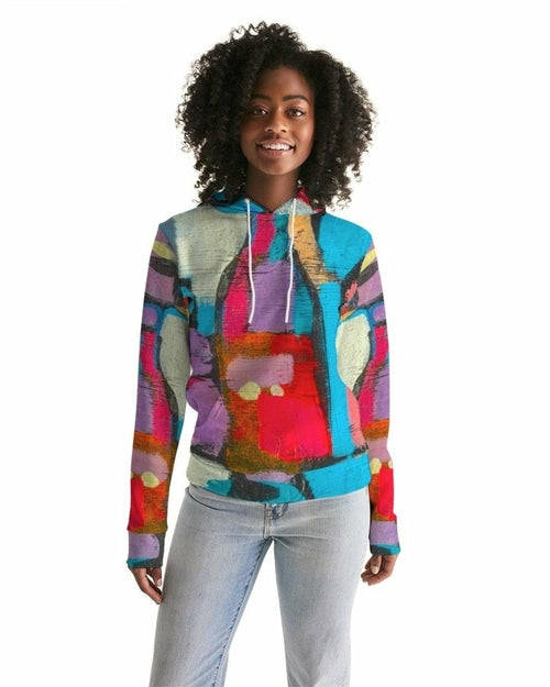 Womens Hoodie - Pullover Hooded Sweatshirt / Multicolor Graphic
